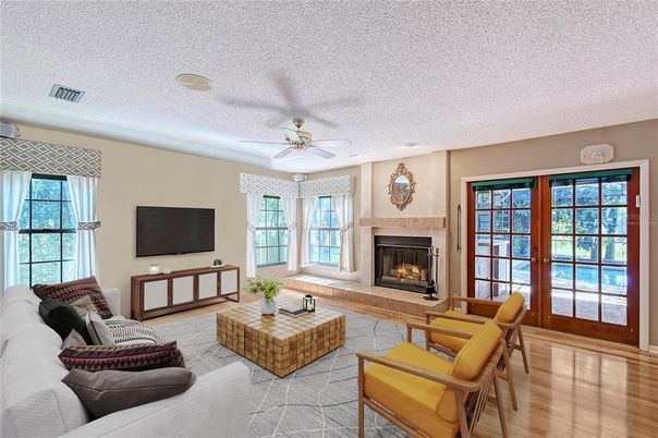 Fireplace, Interior, Living room, Wood Texture Flooring