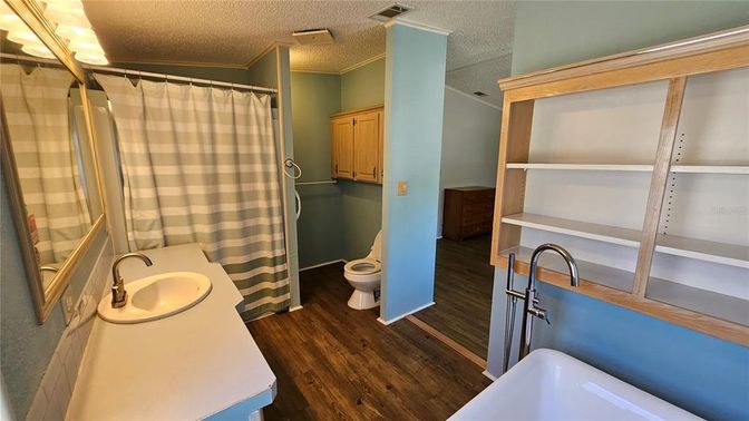 Bathroom, Interior, Wood Texture Flooring