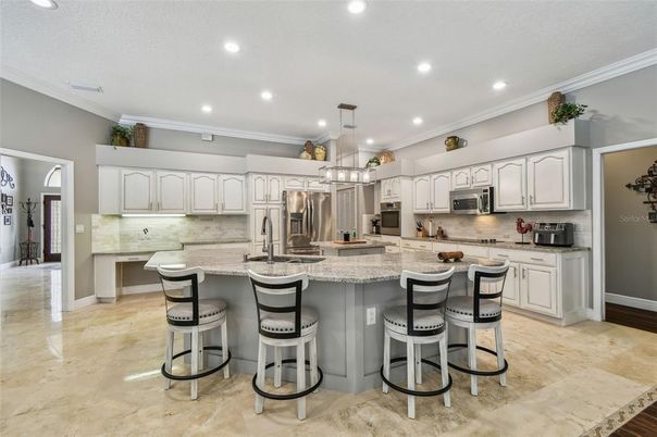 Interior, Kitchen, Pendant Lights, Recessed Lighting, Stainless Steel Appliances