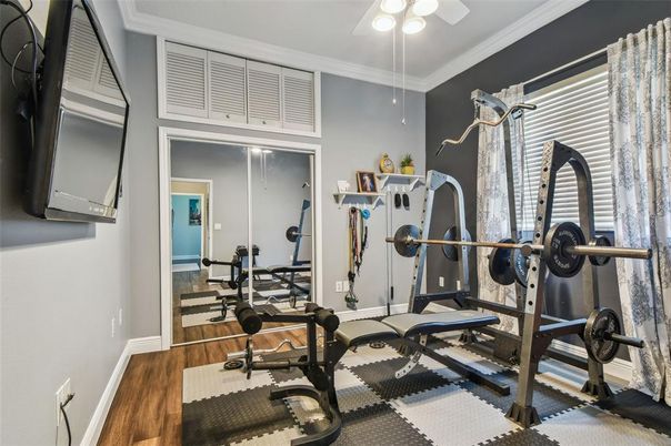 Fitness Equipment, Interior, Wood Texture Flooring
