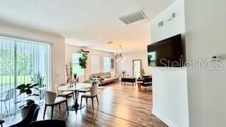 Chandelier, Dining room, Interior, Living room, Wood Texture Flooring