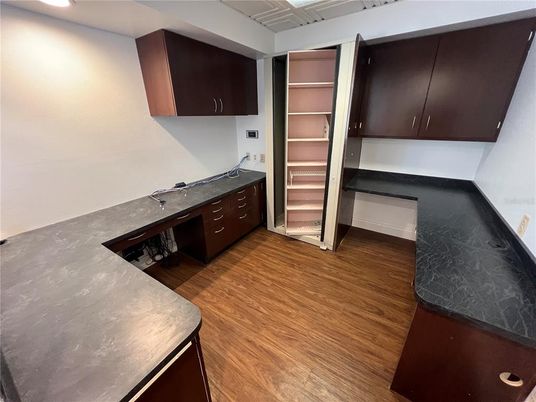 Interior, Kitchen, Recessed Lighting, Wood Texture Flooring