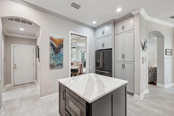 Interior, Kitchen, Recessed Lighting, Wood Texture Flooring