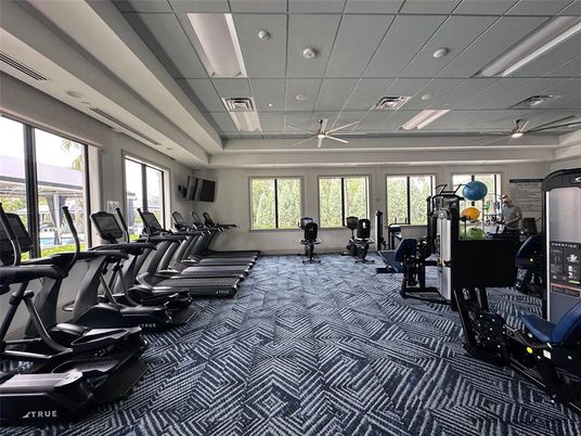 Fitness Equipment, Gym, Interior, Recessed Lighting