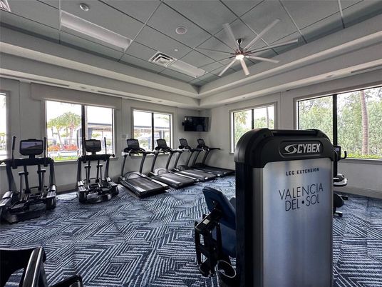 Fitness Equipment, Gym, Interior, Recessed Lighting