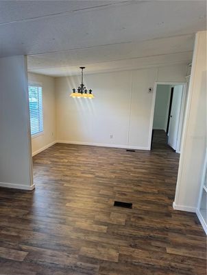 Empty room, Interior, Pendant Lights, Wood Texture Flooring