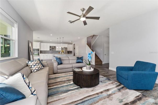 Interior, Kitchen, Living room, Pendant Lights, Recessed Lighting, Stainless Steel Appliances