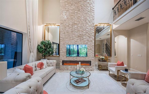 Fireplace, Interior, Living room, Stone Walls