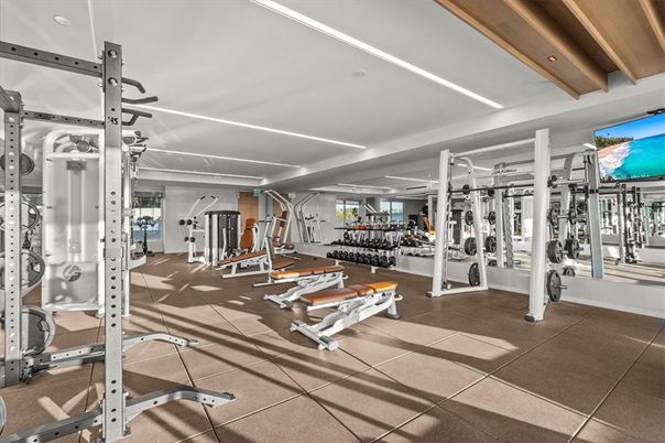 Fitness Equipment, Gym, Interior, Recessed Lighting