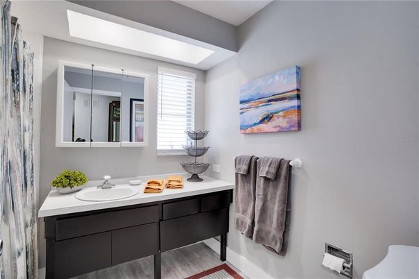 Bathroom, Dual Sink Vanities, Interior, Wood Texture Flooring