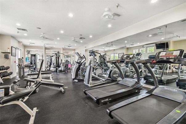 Fitness Equipment, Gym, Interior, Recessed Lighting