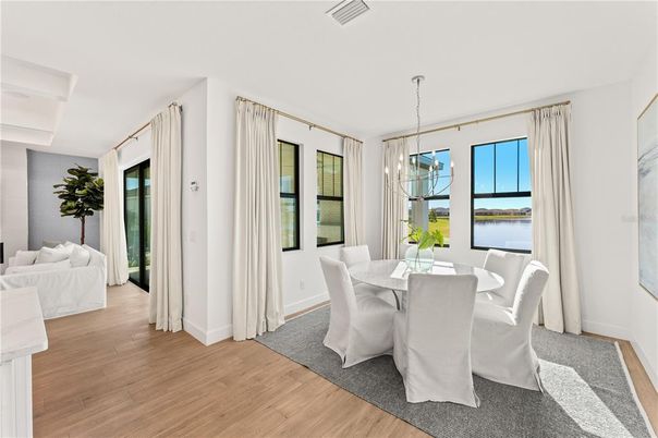 Chandelier, Dining room, Interior, Pendant Lights, Water, Wood Texture Flooring