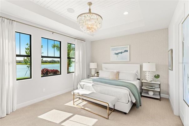 Bedroom, Chandelier, Interior, Recessed Lighting, Water
