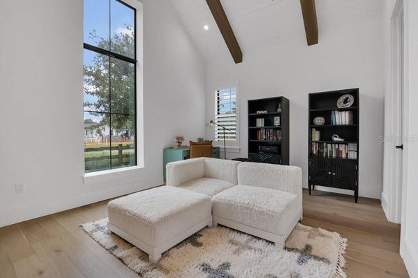 Interior, Recessed Lighting, Wooden Beams, Wood Texture Flooring
