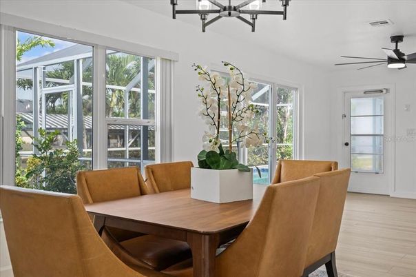 Chandelier, Dining room, Interior, Wood Texture Flooring