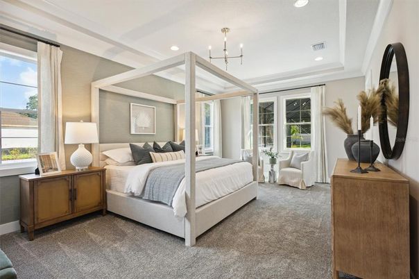 Bedroom, Interior, Pendant Lights, Recessed Lighting