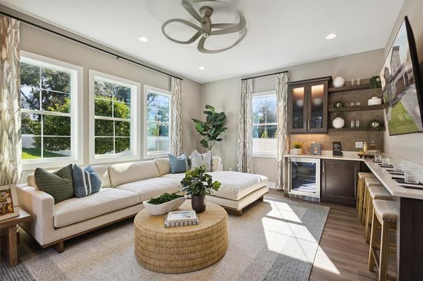 Interior, Kitchen, Living room, Recessed Lighting, Wood Texture Flooring
