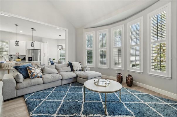 Interior, Kitchen, Living room, Pendant Lights, Recessed Lighting, Stainless Steel Appliances, Wood Texture Flooring
