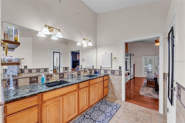 Bathroom, Dual Sink Vanities, Interior, Wood Texture Flooring