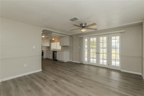 Empty room, Interior, Kitchen, Wood Texture Flooring