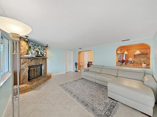 Fireplace, Interior, Kitchen, Living room
