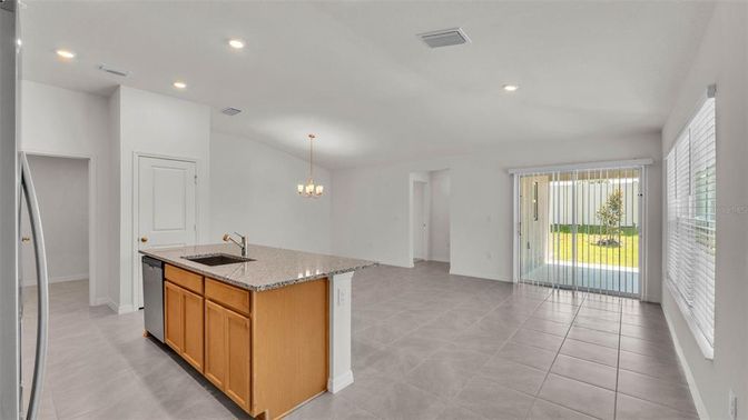 Chandelier, Interior, Kitchen, Recessed Lighting