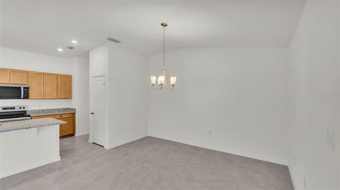 Chandelier, Empty room, Interior, Kitchen, Pendant Lights, Recessed Lighting