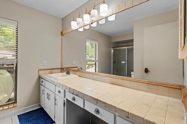 Bathroom, Dual Sink Vanities, Interior, Tile Countertops