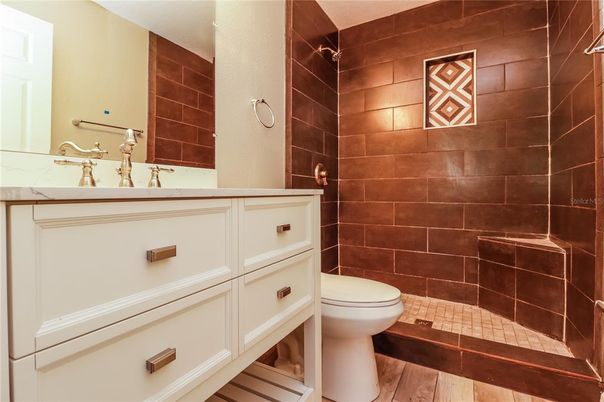 Bathroom, Interior, Wood Texture Flooring, Wooden Walls