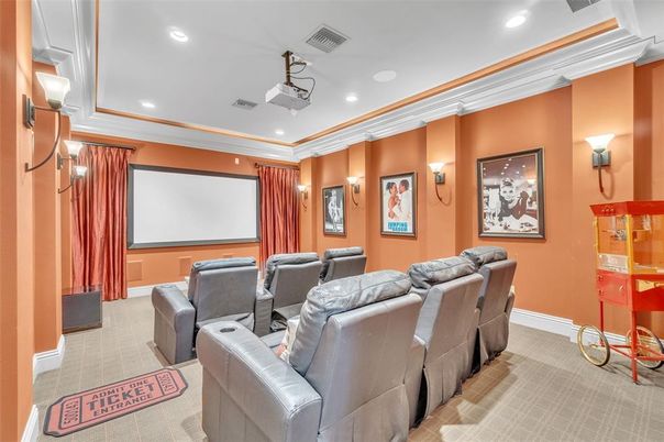Home Theatre Room, Interior, Projection Screen, Recessed Lighting, Theatre Room