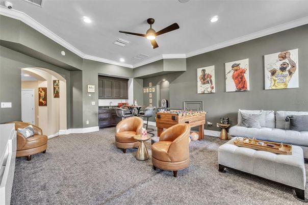 Game Room, Interior, Living room, Recessed Lighting