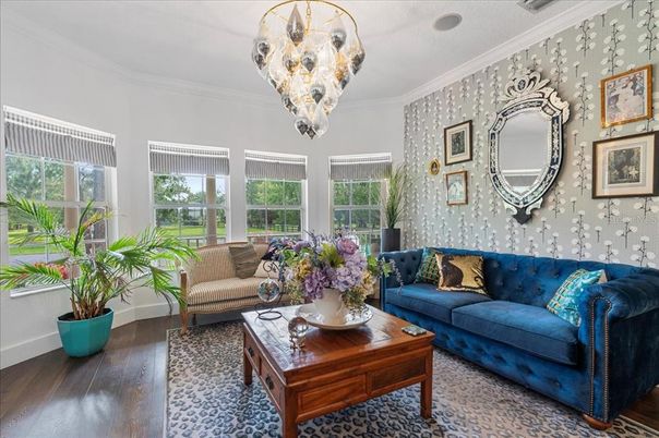 Chandelier, Interior, Living room, Wood Texture Flooring