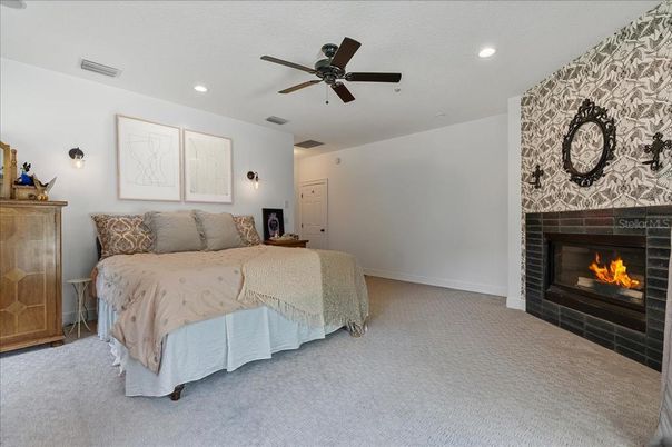 Bedroom, Fireplace, Interior, Recessed Lighting