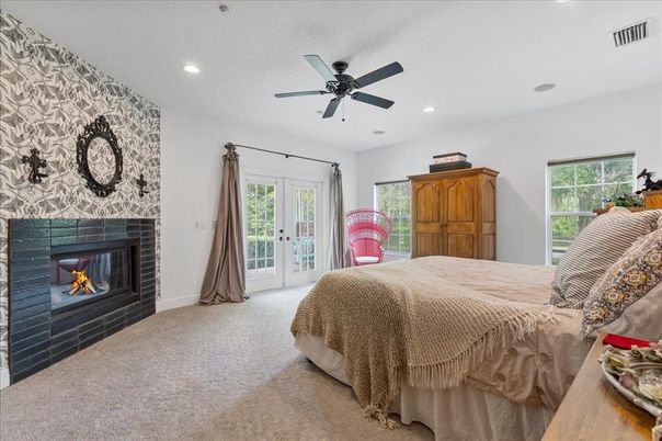 Bedroom, Fireplace, Interior, Recessed Lighting