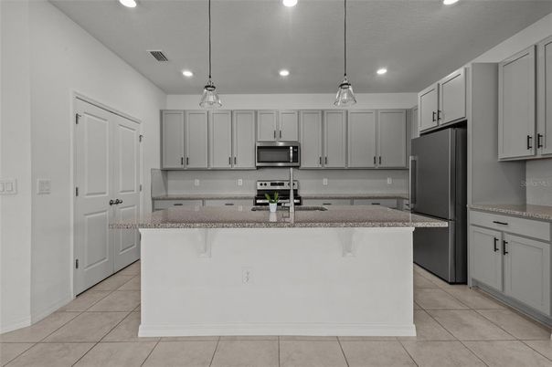 Interior, Kitchen, Pendant Lights, Recessed Lighting, Stainless Steel Appliances