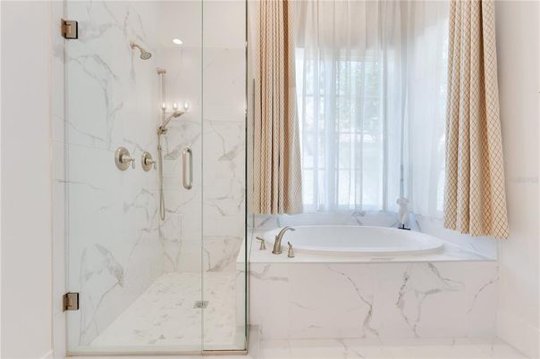 Bathroom, Glass Shower, Interior, Marble Walls