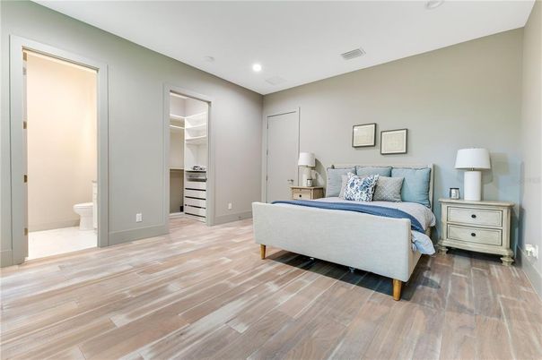 Bathroom, Bedroom, Interior, Recessed Lighting, Wood Texture Flooring