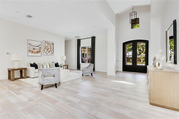 Interior, Living room, Pendant Lights, Wood Texture Flooring