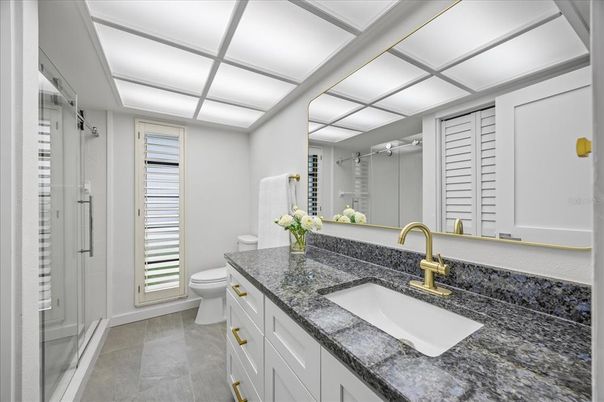 Bathroom, Dual Sink Vanities, Glass Shower, Interior