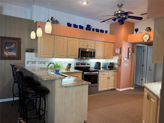 Interior, Kitchen, Pendant Lights, Recessed Lighting, Stainless Steel Appliances