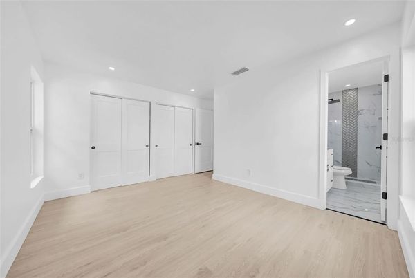 Bathroom, Empty room, Interior, Recessed Lighting, Wood Texture Flooring