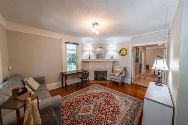 Fireplace, Interior, Wood Texture Flooring