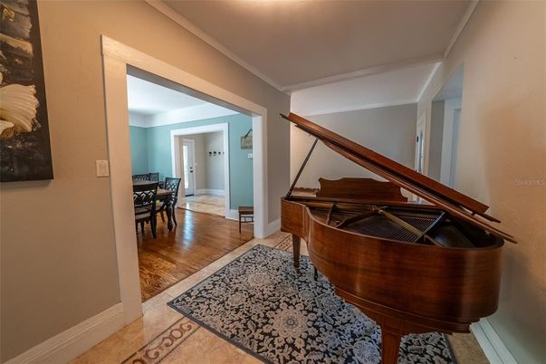Dining room, Interior, Piano, Wood Texture Flooring