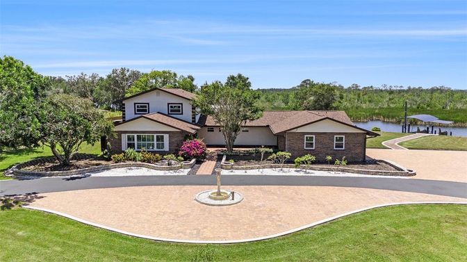Backyard, Exterior, Facade, Brick Facade, Mediterranean