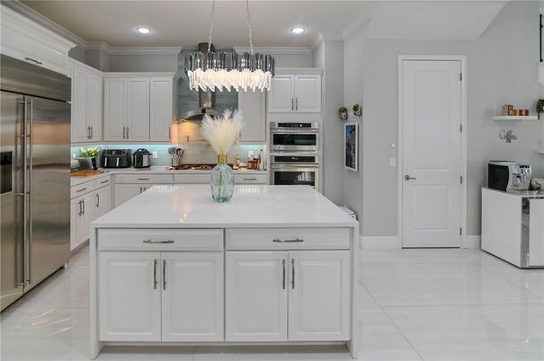 Interior, Kitchen, Pendant Lights, Recessed Lighting, Stainless Steel Appliances