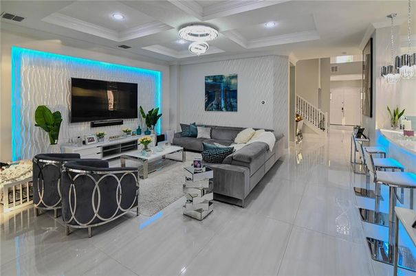 Interior, Living room, Recessed Lighting