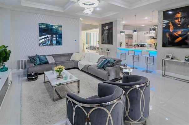 Interior, Kitchen, Living room, Pendant Lights, Recessed Lighting