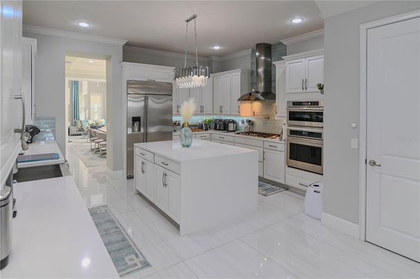 Interior, Kitchen, Pendant Lights, Recessed Lighting, Stainless Steel Appliances