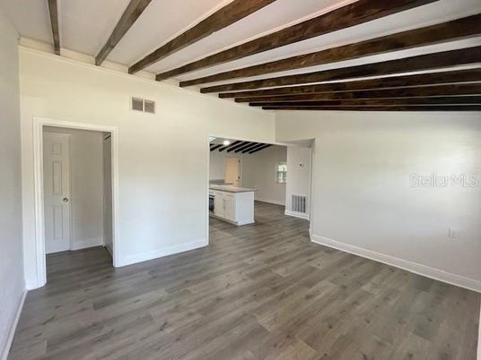 Empty room, Interior, Wooden Beams, Wood Texture Flooring