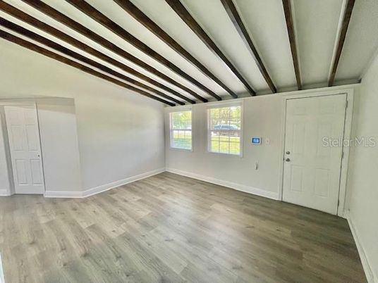 Empty room, Interior, Wooden Beams, Wood Texture Flooring